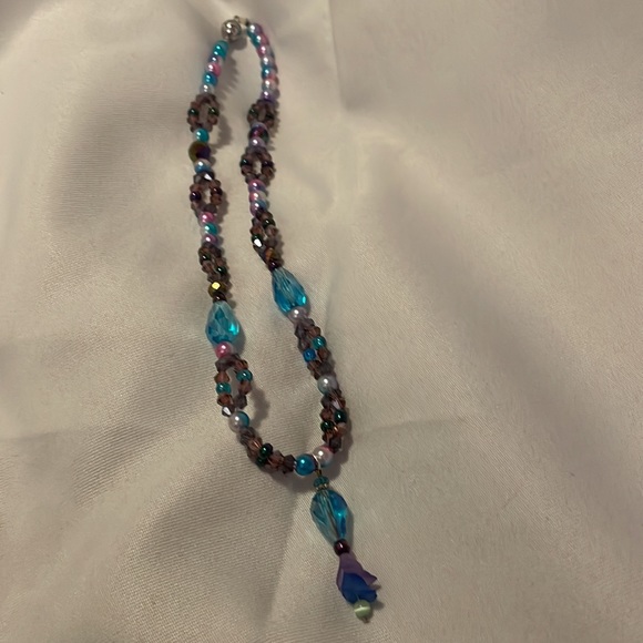 Handmade Artisan Jewelry Gift Set Necklace & Earrings Upcycled & New Beads - Picture 6 of 10